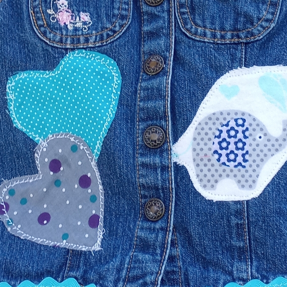 Handmade embellished denim jacket - Picture 3 of 3